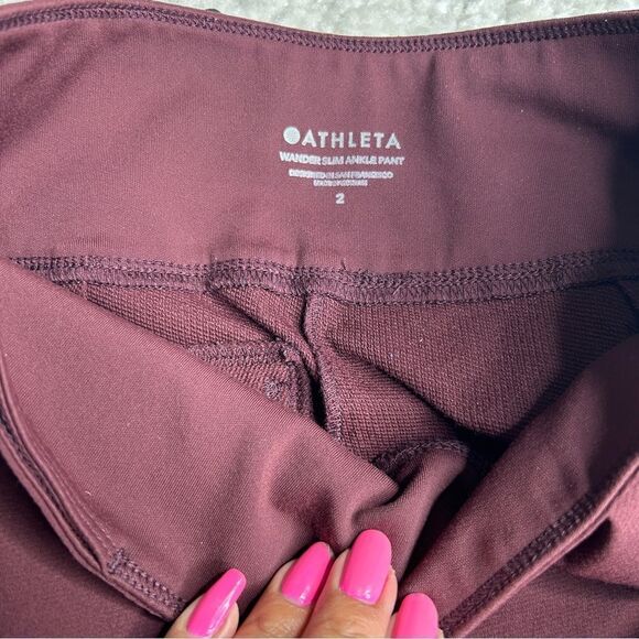 Athleta Wander Slim Ankle Pants Maroon - Picture 5 of 10